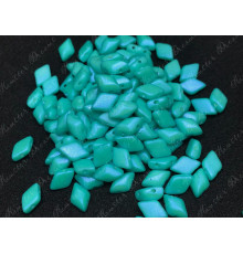 Чешские бусины MATUBO Gemduo Tropical Mint Glass beads 2-hole 8x5 mm 